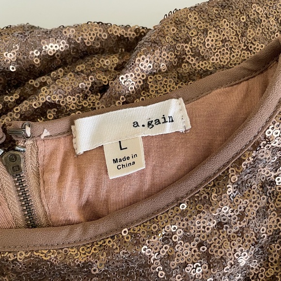 Golden/bronze sequence sparkly loose dress or tunic - Picture 4 of 7